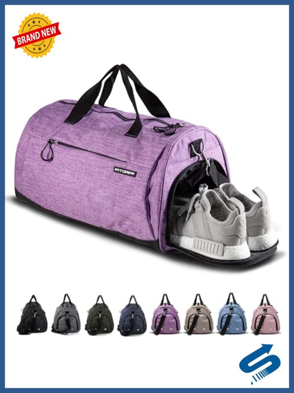 Gym Bag with Shoe & Wet Compartment, Duffle Bag for Travel, Sports, Fitness